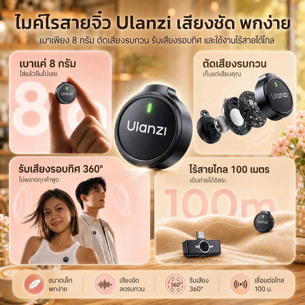 [Ulanzi x Mooniverse] ชุดเซ็ต Café Lifestyle Creator