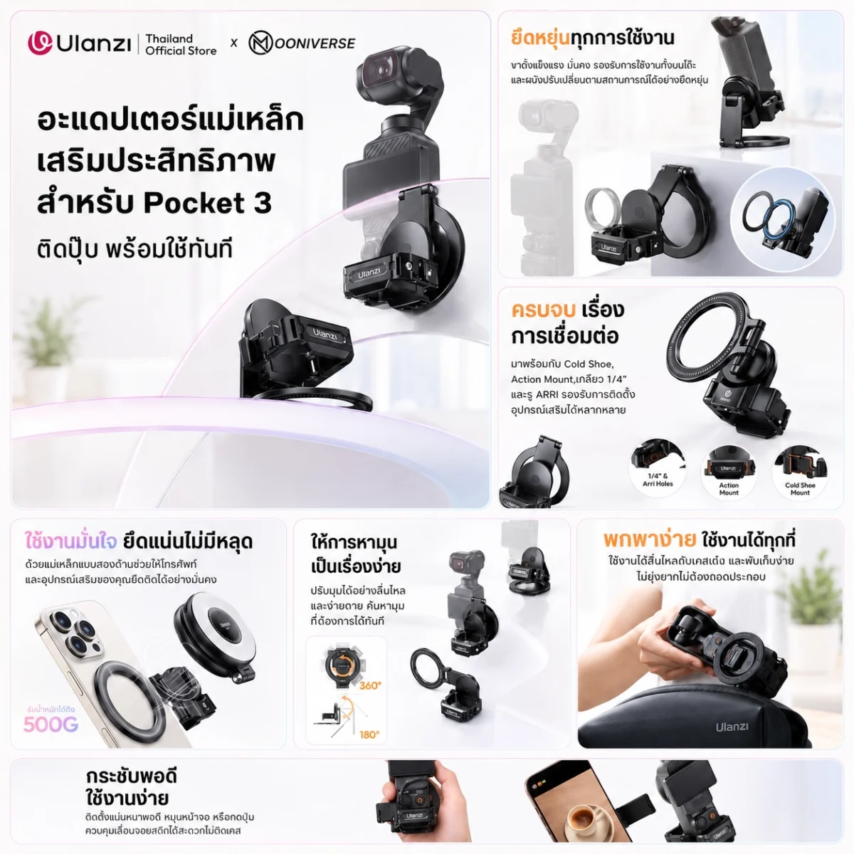 [Ulanzi x Mooniverse] ชุดเซ็ต Travel Vlogger