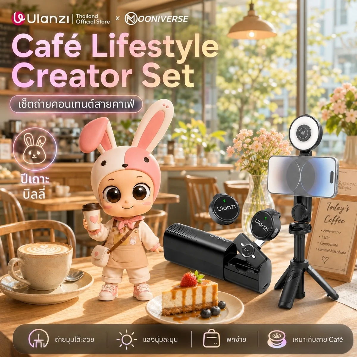 [Ulanzi x Mooniverse] ชุดเซ็ต Café Lifestyle Creator