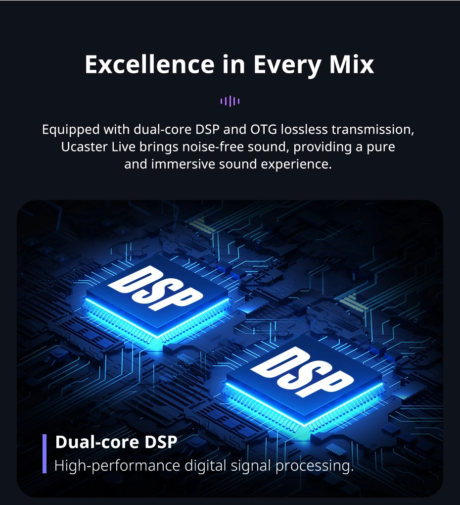 Ulanzi Audio Mixer AX01 ซาวด์การ์ดไลฟ์ Dual DSP สำหรับคอมพิวเตอร์