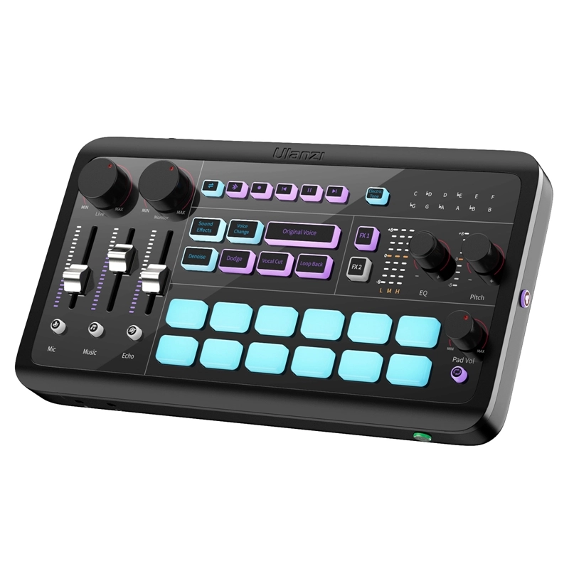 Ulanzi Audio Mixer AX01 ซาวด์การ์ดไลฟ์ Dual DSP สำหรับคอมพิวเตอร์