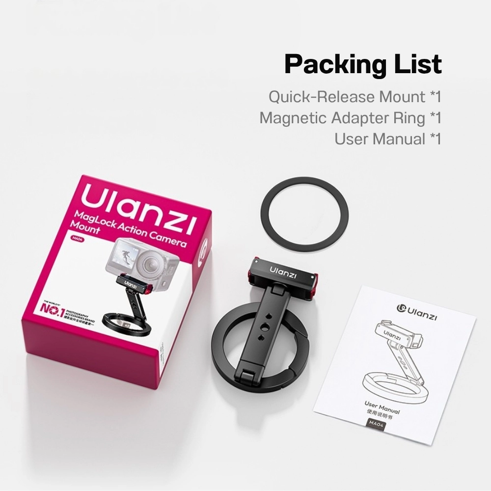 Ulanzi ขาตั้งกล้อง MA04 Quick-Release Mount Compatible with DJI Action 6 / Nano / Action 5 Pro , 4 , 3