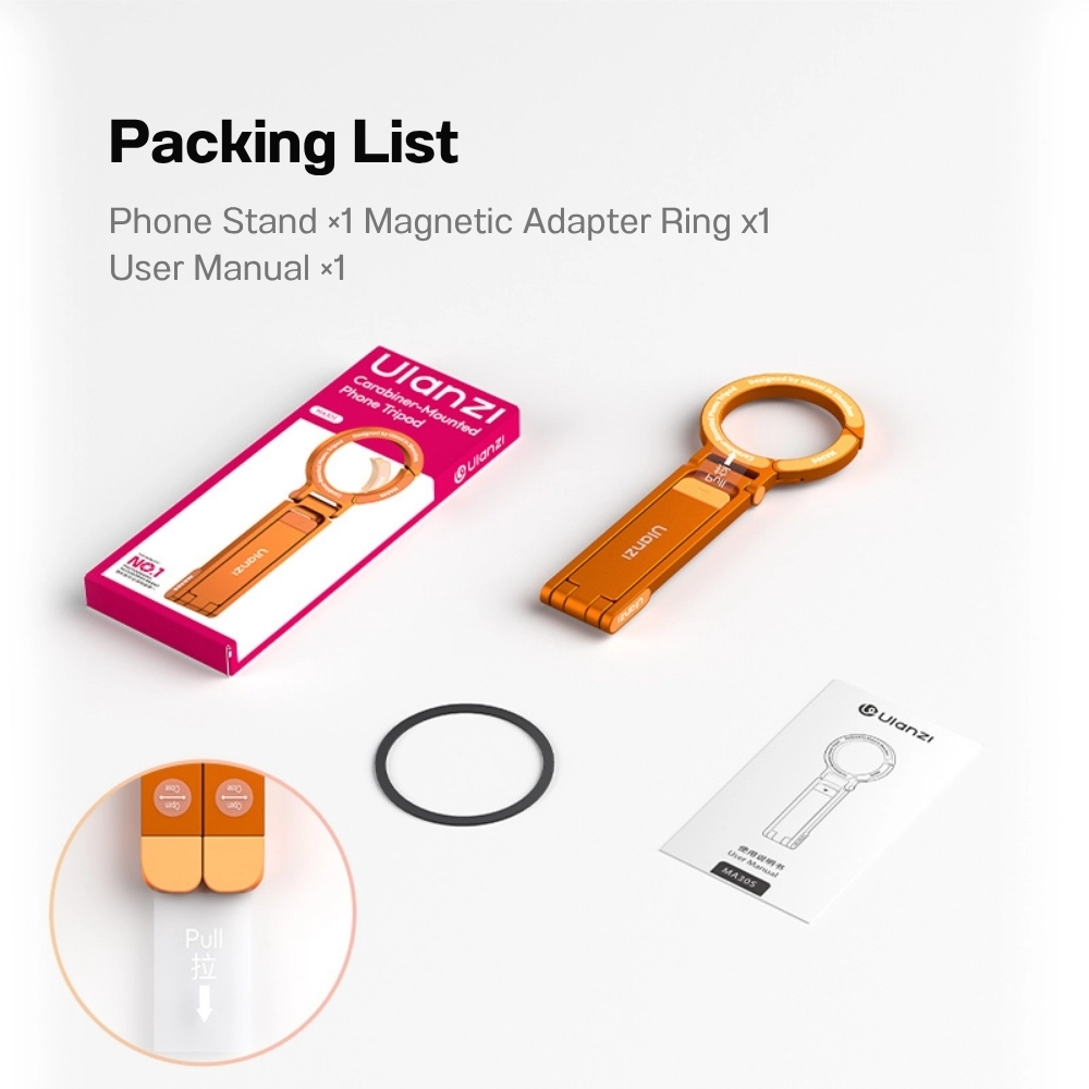 Ulanzi ขาตั้งมือถือ MA30S MagSafe Phone Stand ขาตั้งแม่เหล็ก Magsafe พร้อม คาราบิเนอร์