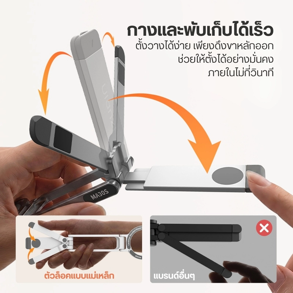 Ulanzi ขาตั้งมือถือ MA30S MagSafe Phone Stand ขาตั้งแม่เหล็ก Magsafe พร้อม คาราบิเนอร์