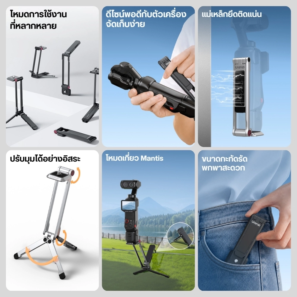 Ulanzi ขาตั้งแม่เหล็ก MA66L ขาตั้งกล้อง สำหรับ insta360 Luna Ultra