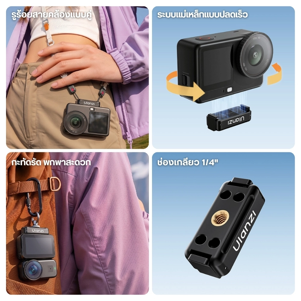 Ulanzi อะแดปเตอร์ ปลดเร็ว OA26 Quick Release สำหรับ DJI Action 6/Nano