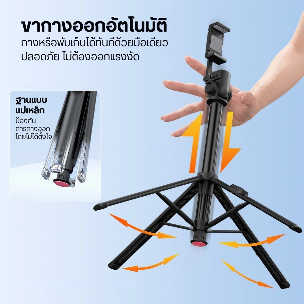Ulanzi ขาตั้งมือถือ SK32 Auto-Open Phone Tripod ไม้เซลฟี่ ยืดได้ 1.8 ม. พร้อมรีโมท
