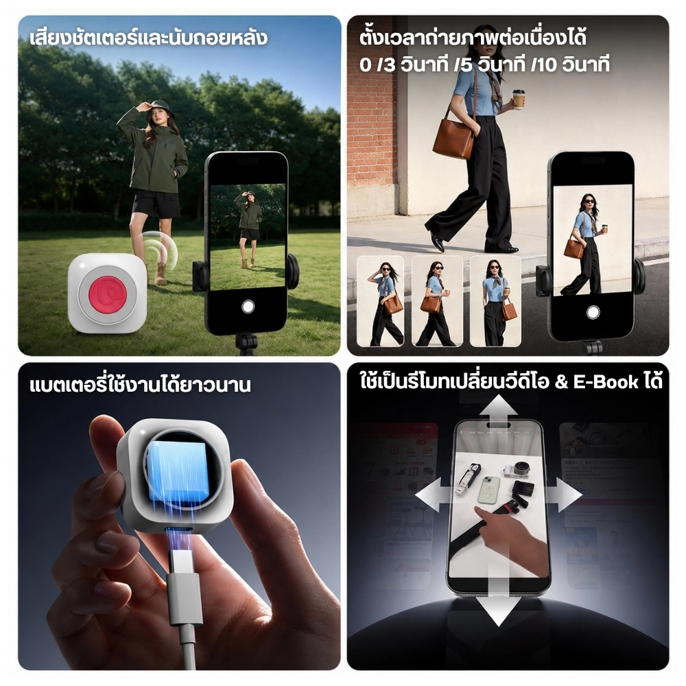 Ulanzi รีโมทชัตเตอร์ UT01 U-Timer Interval Remote รีโมทมือถือ สำหรับตั้งเวลาถ่ายภาพ วิดีโอ E-Book