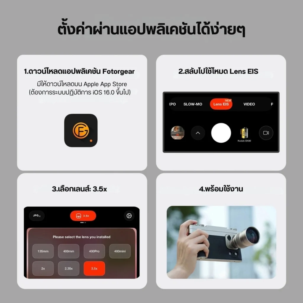 Fotorgear เลนส์ซูมมือถือ 3.5X Telephoto Lens เลนส์ซูมระยะไกล 3.5 เท่า คุณภาพสูง