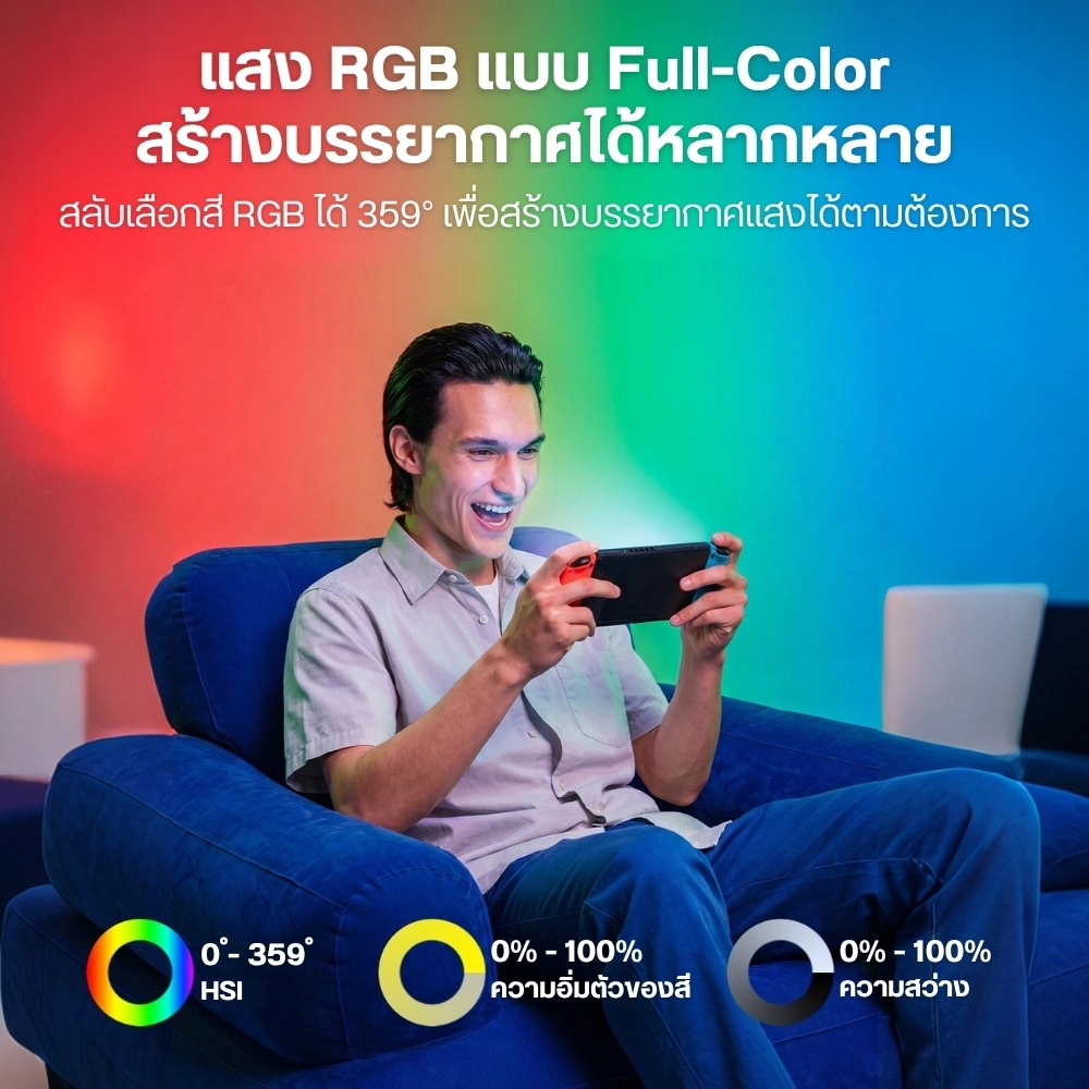 Ulanzi ไฟแท่งเป่าลม AL40 RGB Air Tube Light กำลังไฟ 40W ไฟสตูดิโอ LED แบบแท่ง พับเก็บได้