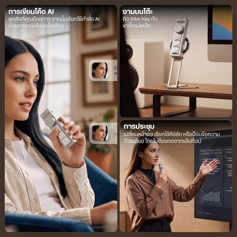 Ulanzi ปุ่มลัดควบคุม AI AU05 Vibe Key AI Voice Input Keypad ขนาดพกพา