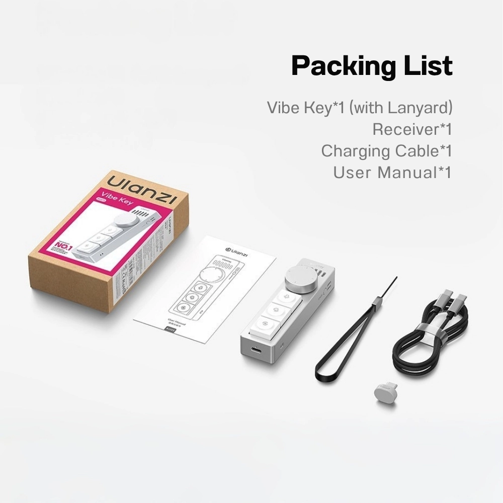 Ulanzi ปุ่มลัดควบคุม AI AU05 Vibe Key AI Voice Input Keypad ขนาดพกพา