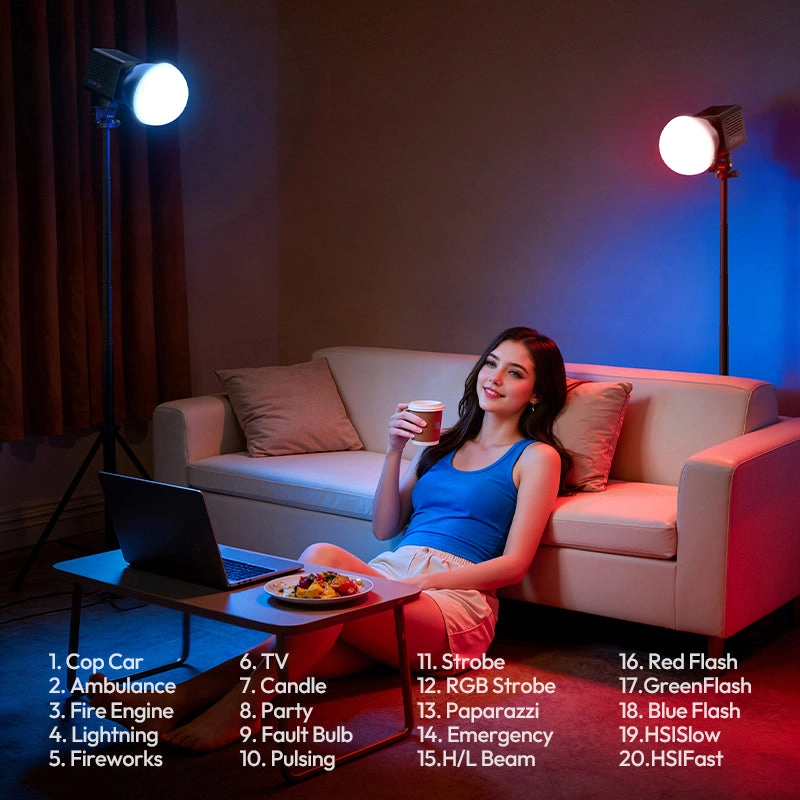 Ulanzi ไฟสตูดิโอพกพา C60 RGB 60W COB Video Light ไฟไลฟ์สด