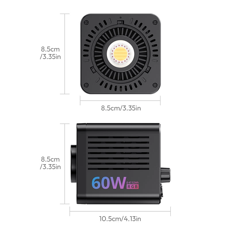 Ulanzi ไฟสตูดิโอพกพา C60 RGB 60W COB Video Light ไฟไลฟ์สด