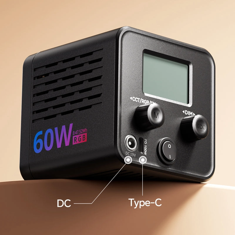 Ulanzi ไฟสตูดิโอพกพา C60 RGB 60W COB Video Light ไฟไลฟ์สด
