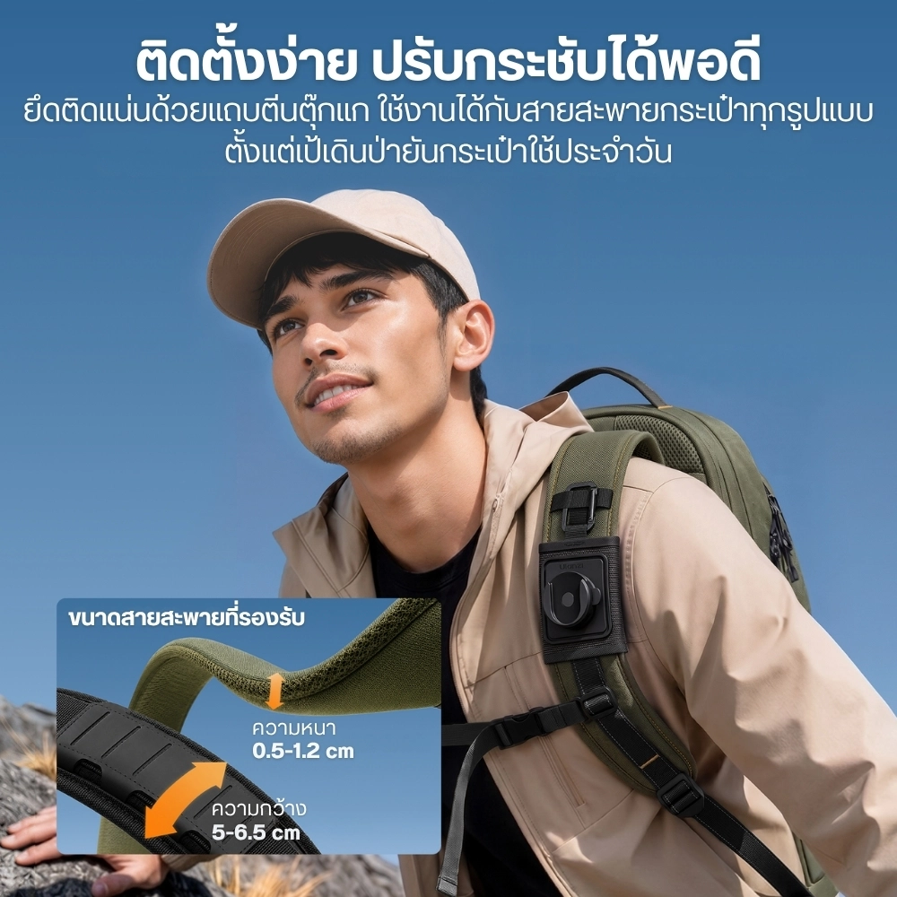 Ulanzi ที่ยึดกล้องสายกระเป๋าเป้ CA01 ระบบปลดเร็ว Cka Backpack Strap Mount สำหรับ กล้อง Action Camera