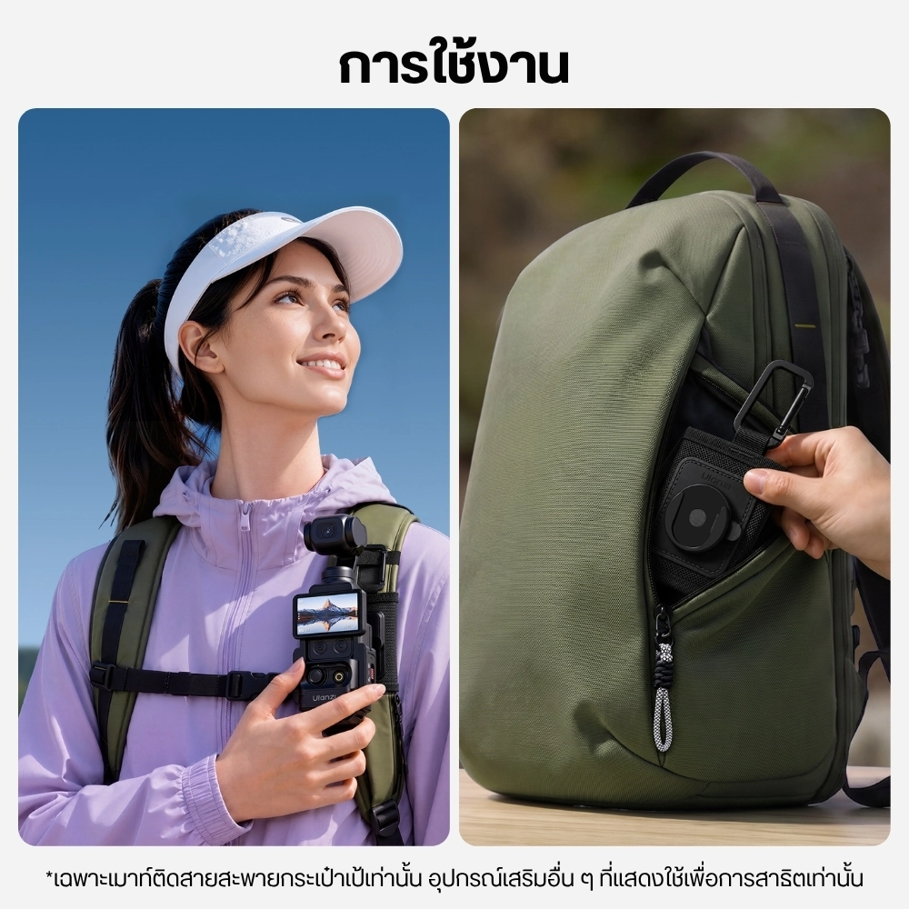 Ulanzi ที่ยึดกล้องสายกระเป๋าเป้ CA01 ระบบปลดเร็ว Cka Backpack Strap Mount สำหรับ กล้อง Action Camera