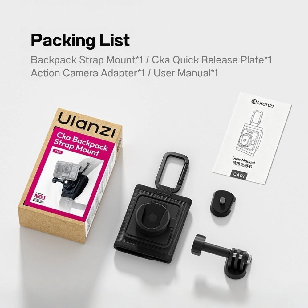 Ulanzi ที่ยึดกล้องสายกระเป๋าเป้ CA01 ระบบปลดเร็ว Cka Backpack Strap Mount สำหรับ กล้อง Action Camera