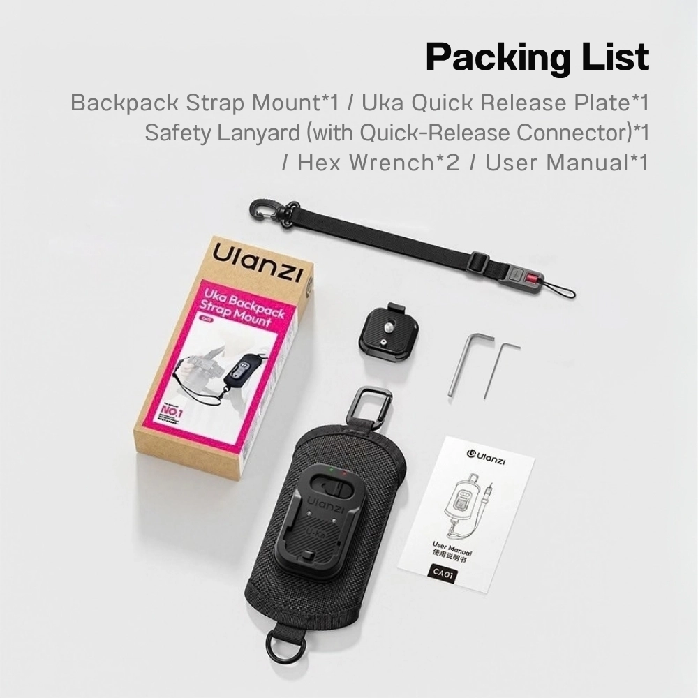 Ulanzi ตัวยึดกล้องกับสายกระเป๋า CA01 ระบบปลดเร็ว Uka Backpack Strap Mount สำหรับกล้องดิจิตอล
