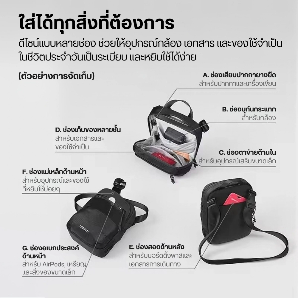 Ulanzi กระเป๋าสะพายข้าง CB05 Creator Crossbody Bag กระเป๋าครีเอเตอร์ ความจุ 3 ลิตร
