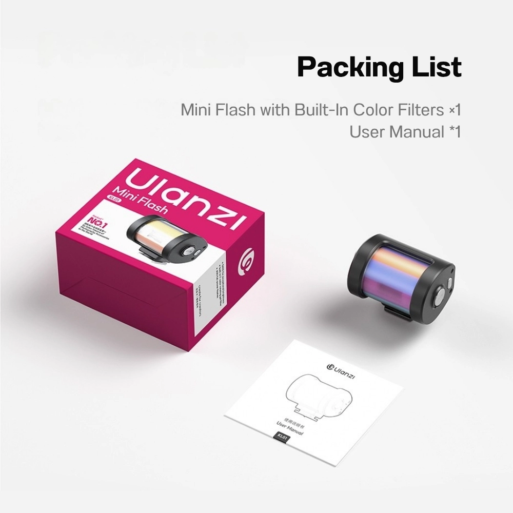 Ulanzi แฟลชกล้องมินิ KL01 Mini Camera Flash พร้อมฟิลเตอร์สีในตัว 7 สี