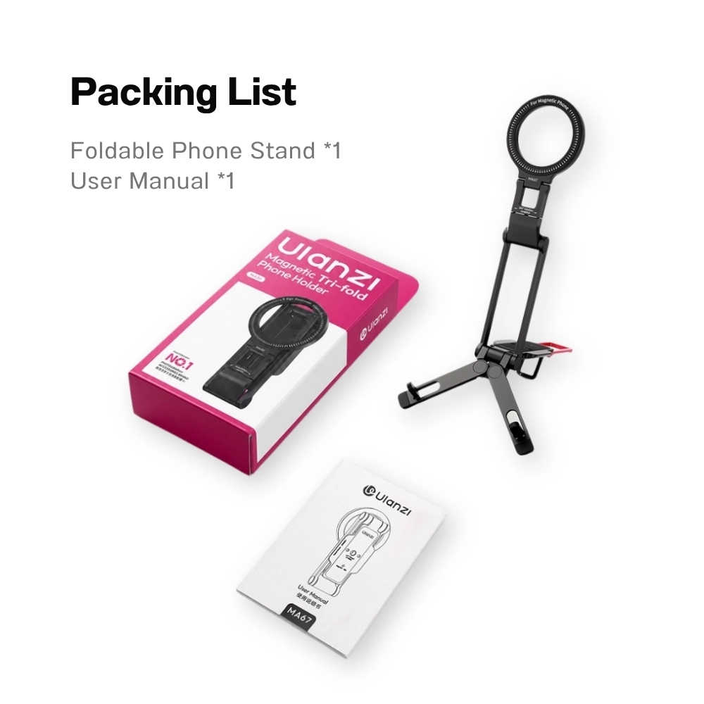 Ulanzi ขาตั้ง MagSafe MA67 Magnetic Phone Stand ขาตั้งมือถือ ไม้เซลฟี่ ขนาดพกพา