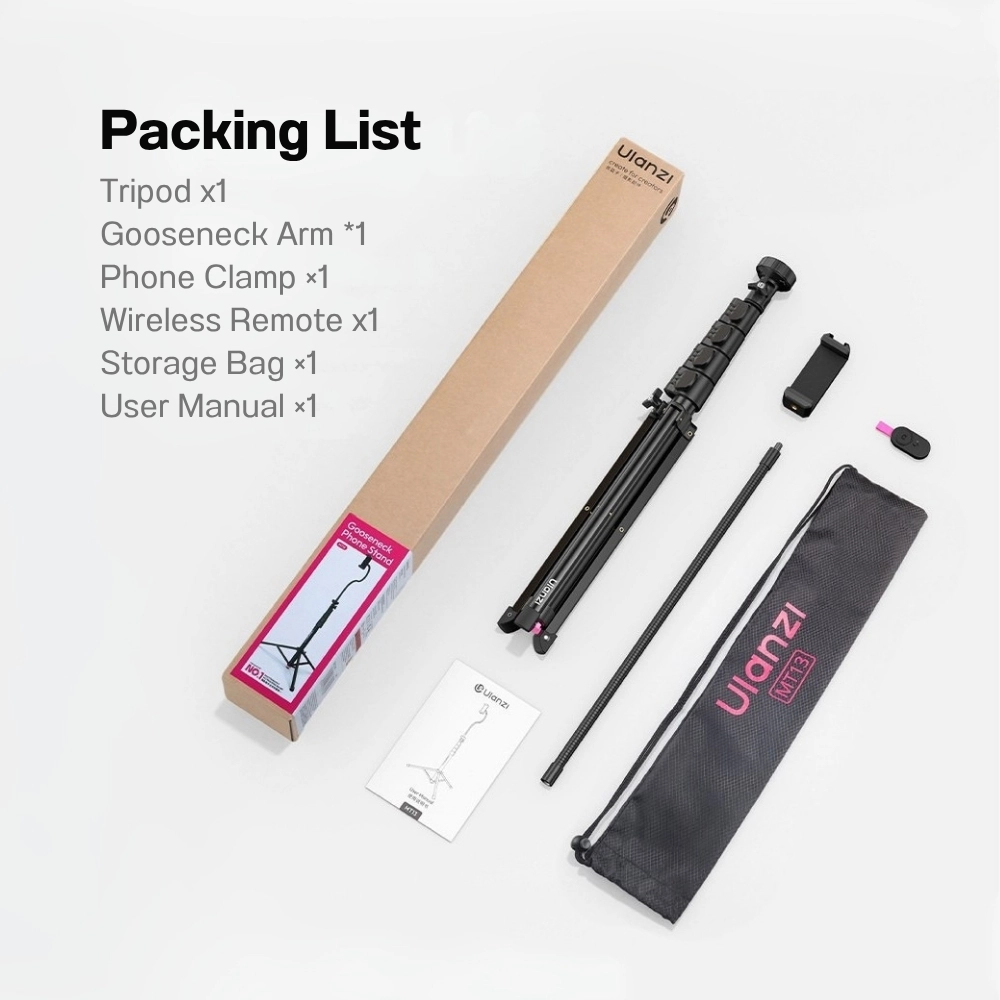 Ulanzi ขาตั้งมือถือดัดได้ MT13 Gooseneck Phone Tripod บิดดัดปรับมุมได้ พร้อมรีโมท