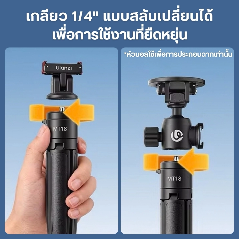 Ulanzi ขาตั้งกล้อง DJI MT18 Desktop Tripod ขาตั้งกล้อง สำหรับ DJI Action 6/Nano ขากางอัตโนมัติ