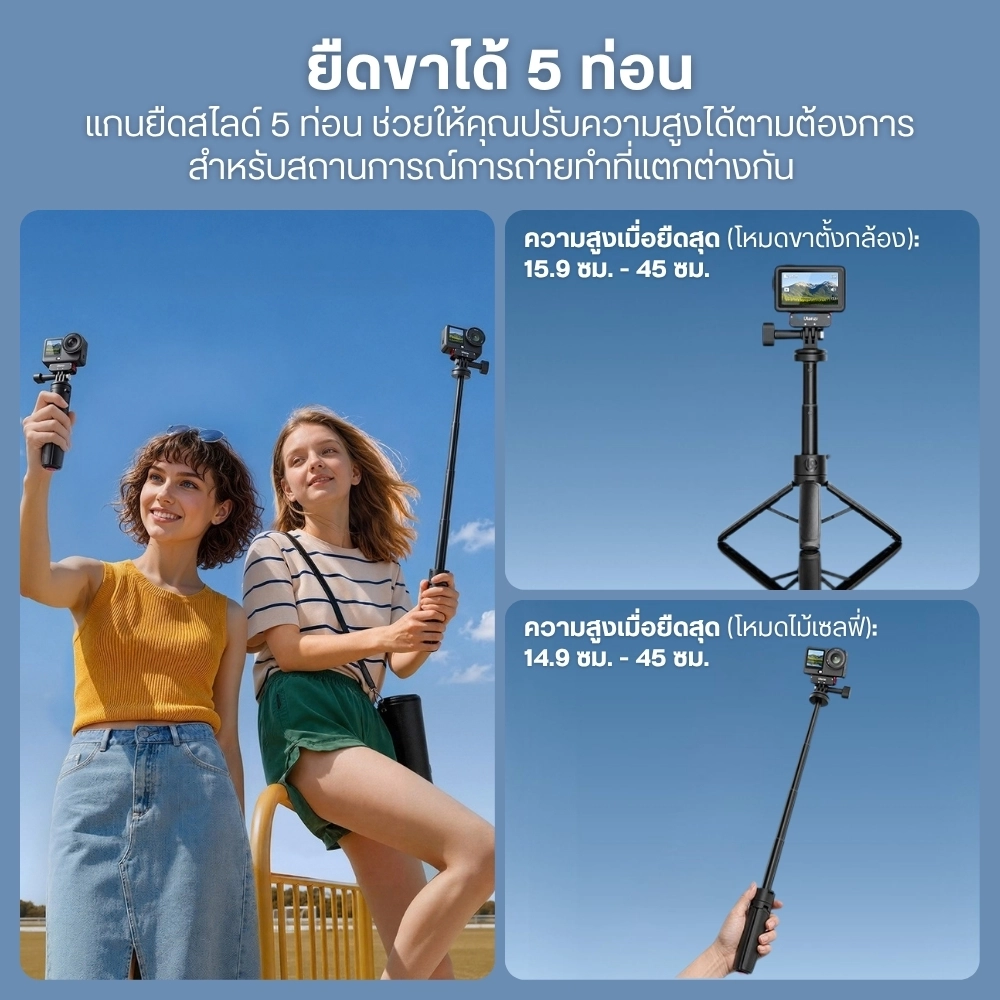 Ulanzi ขาตั้งกล้อง Gopro MT18 Auto-Open Desktop Tripod ขาตั้งสำหรับกล้อง Action Camera ขากางอัตโนมัติ