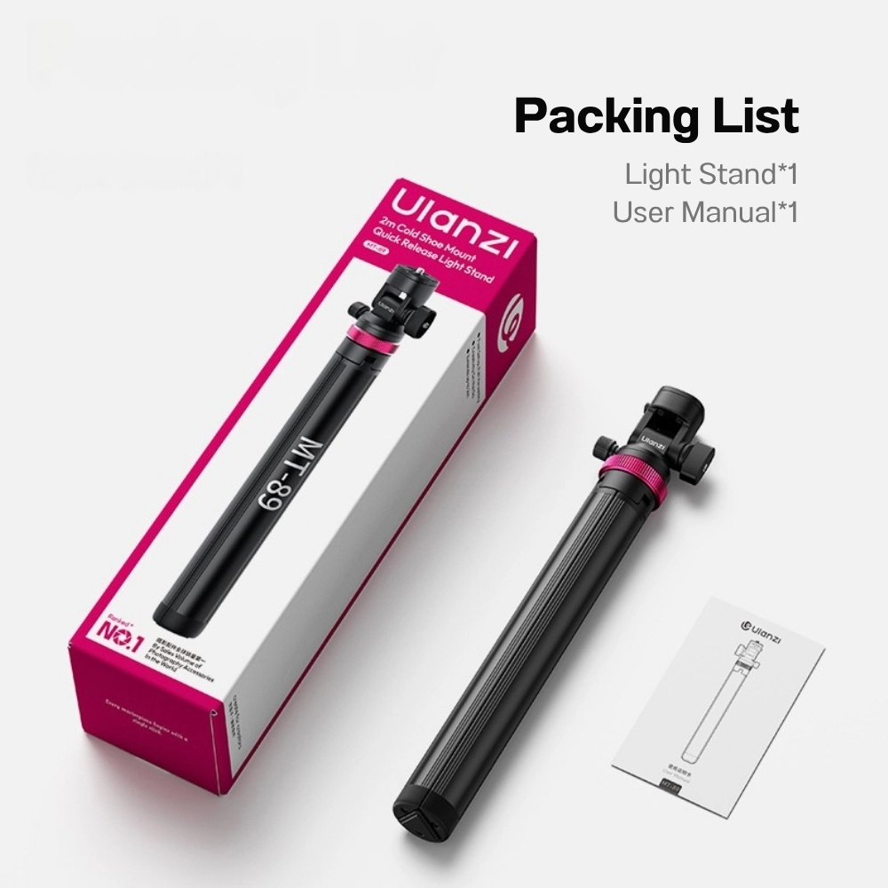 Ulanzi ขาตั้งไฟ MT-89 Quick Release Light Stand ระบบปลดเร็ว สูง 2 เมตร พร้อม Cold Shoe