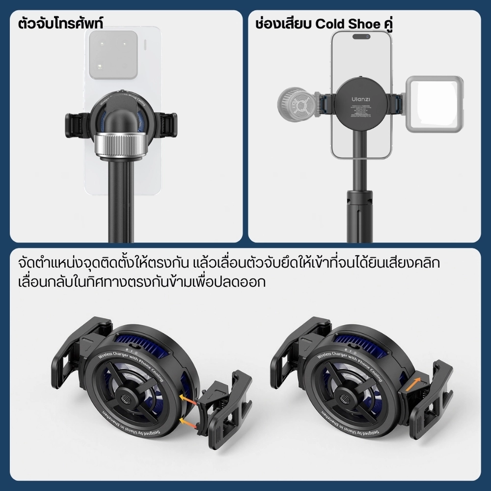 Ulanzi พัดลมระบายความร้อนมือถือ SK35 MagSafe Wireless Charger With Cooling ชาร์จไร้สายได้ 25W