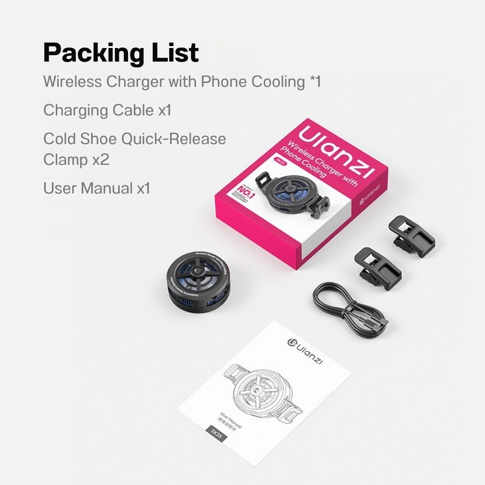 Ulanzi พัดลมระบายความร้อนมือถือ SK35 MagSafe Wireless Charger With Cooling ชาร์จไร้สายได้ 25W