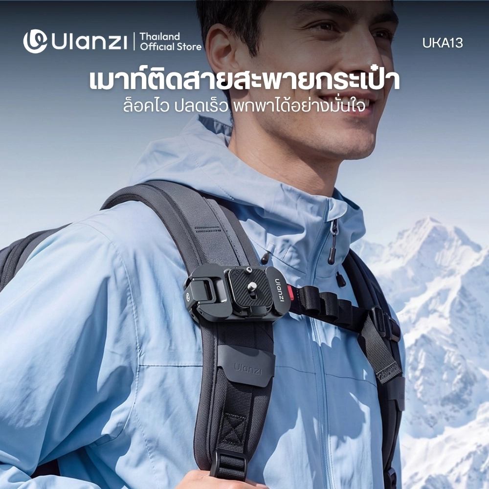 Ulanzi ตัวหนีบสายกระเป๋าเป้ติดกล้อง UKA13 Backpack Strap Mount II ระบบปลดเร็ว UKA