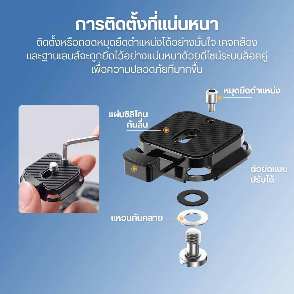 Ulanzi ตัวหนีบสายกระเป๋าเป้ติดกล้อง UKA13 Backpack Strap Mount II ระบบปลดเร็ว UKA