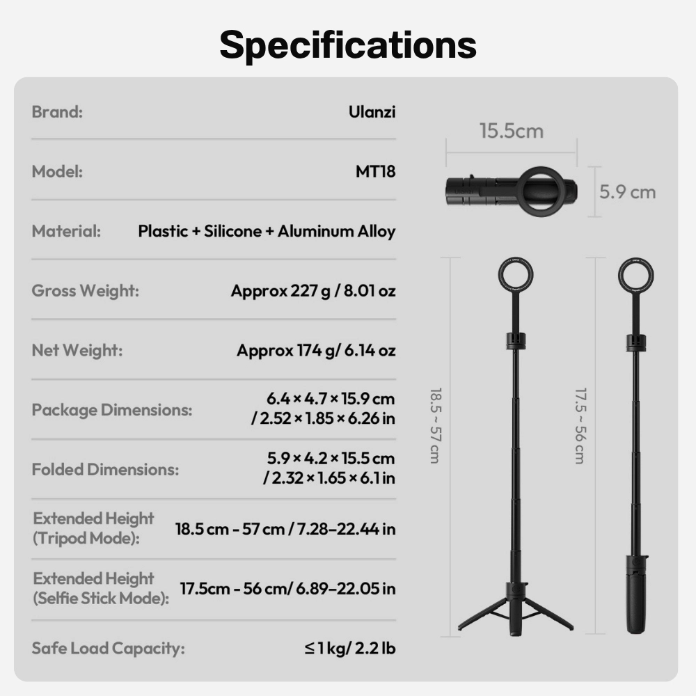 Ulanzi ขาตั้ง Magsafe MT18 Auto-Open Desktop Tripod ขาตั้งมือถือ ไม้เซลฟี่แม่เหล็ก เปิดอัตโนมัติ