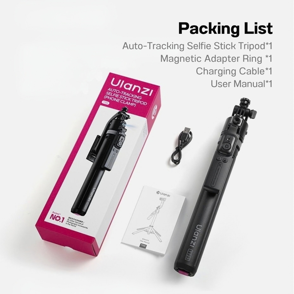 Ulanzi ขาตั้งติดตามอัตโนมัติ Magsafe TT23M ขาตั้งเซลฟี่ แม่เหล็ก AI Auto-Tracking Selfie Stick Tripod